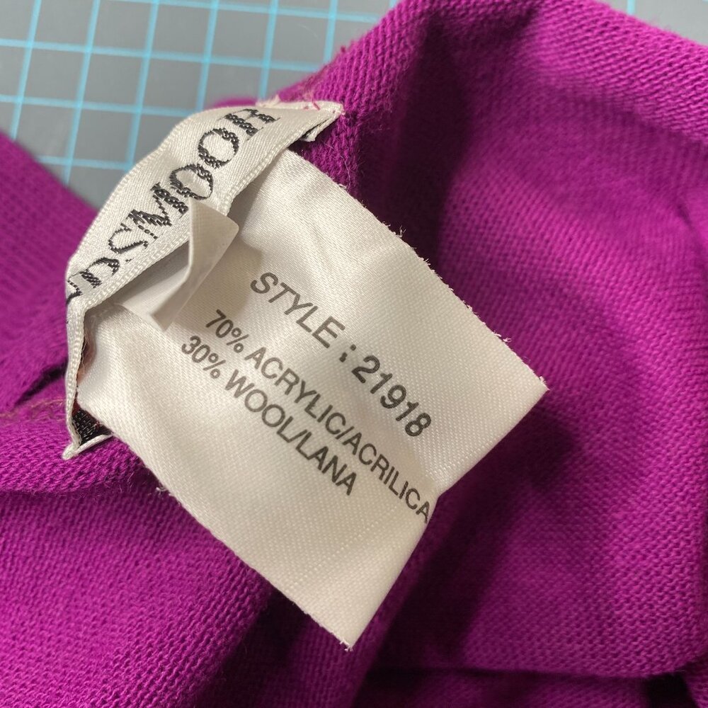 Windsmoor cape shawl one size wool blend purple zig zag cutouts - Picture 7 of 8